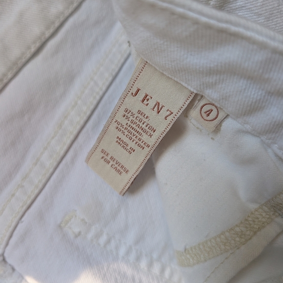 Jen 7 7 For All Mankind Mini White Pencil Skirt Size 4 Stretchy Denim - Picture 4 of 8